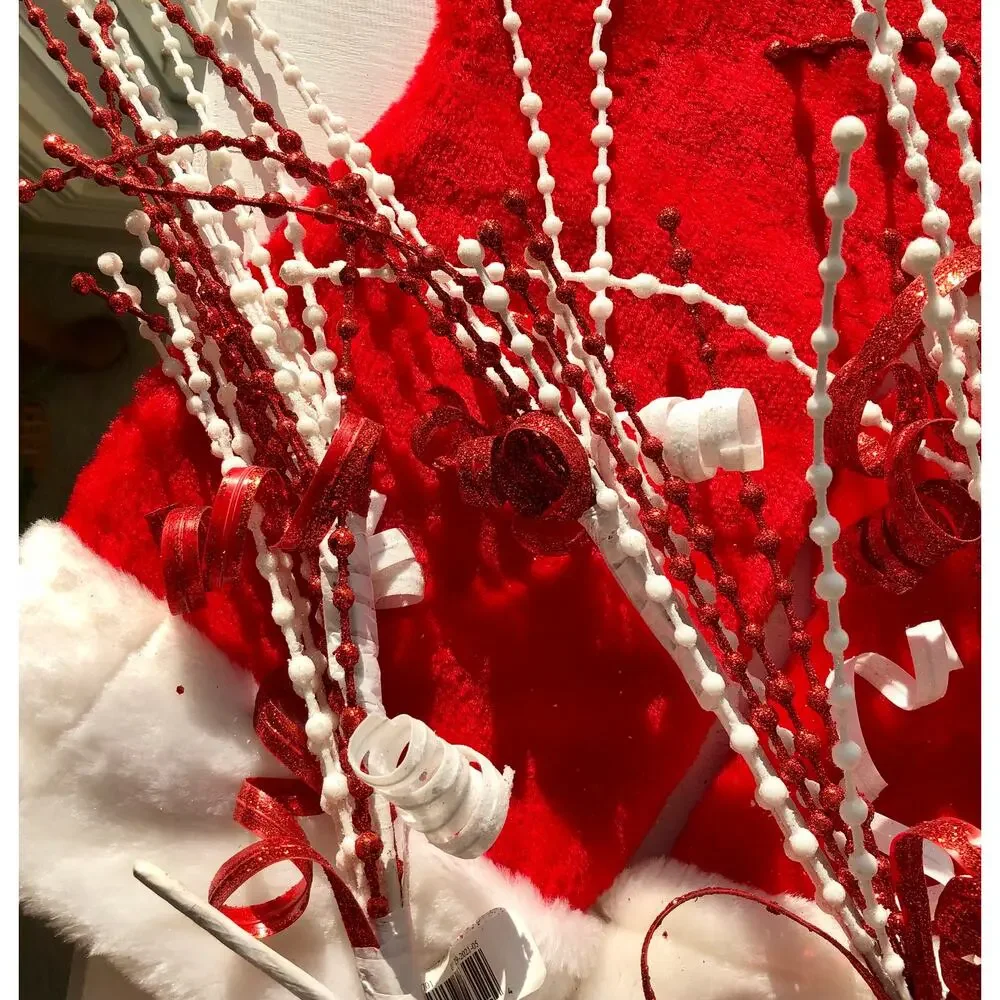 NWT 4 Ashland Large Red & White Festive Holiday Christmas Floral Picks